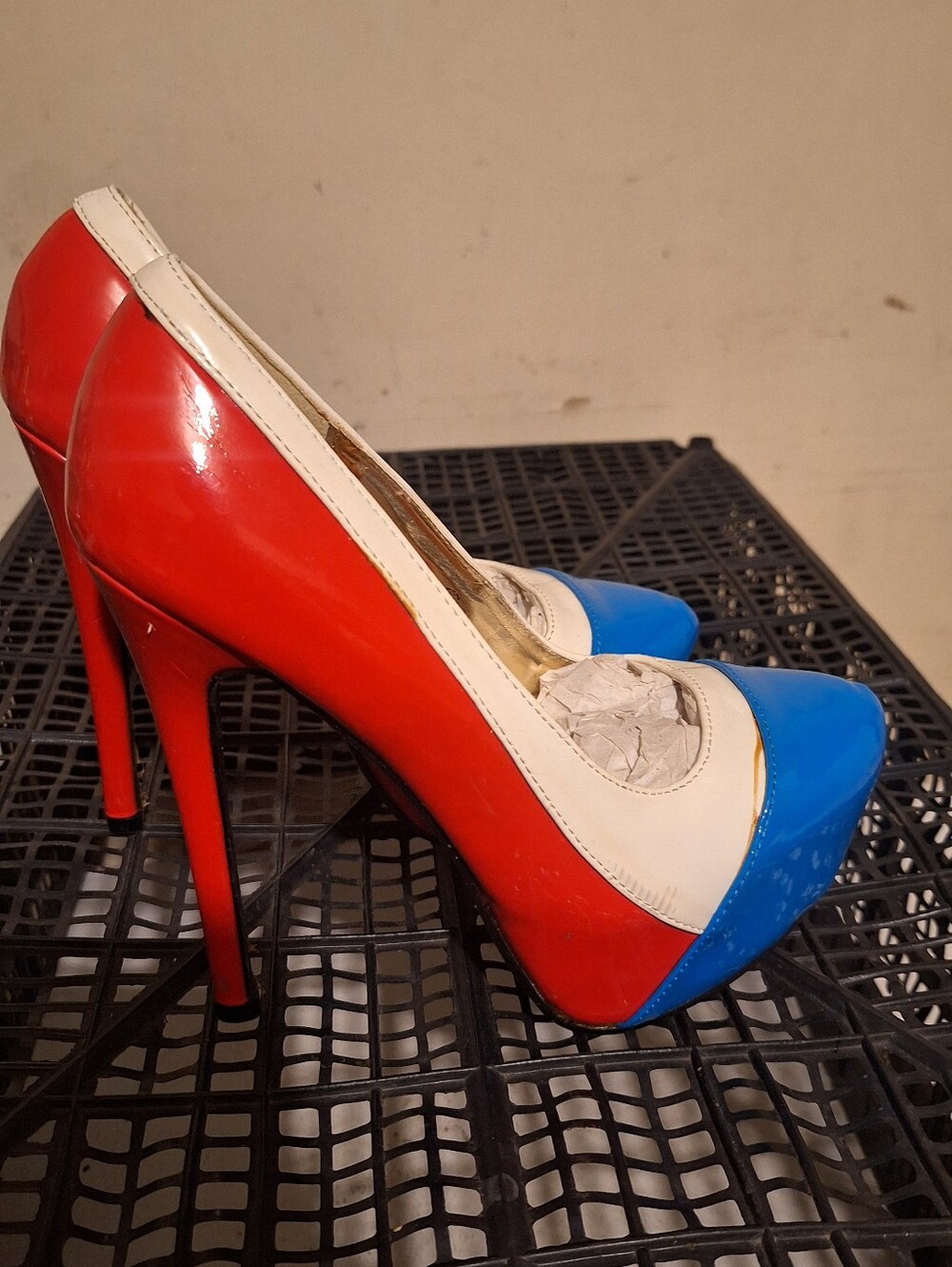 Red, Blue & White High Heel Pumps - Women's Dress Shoes